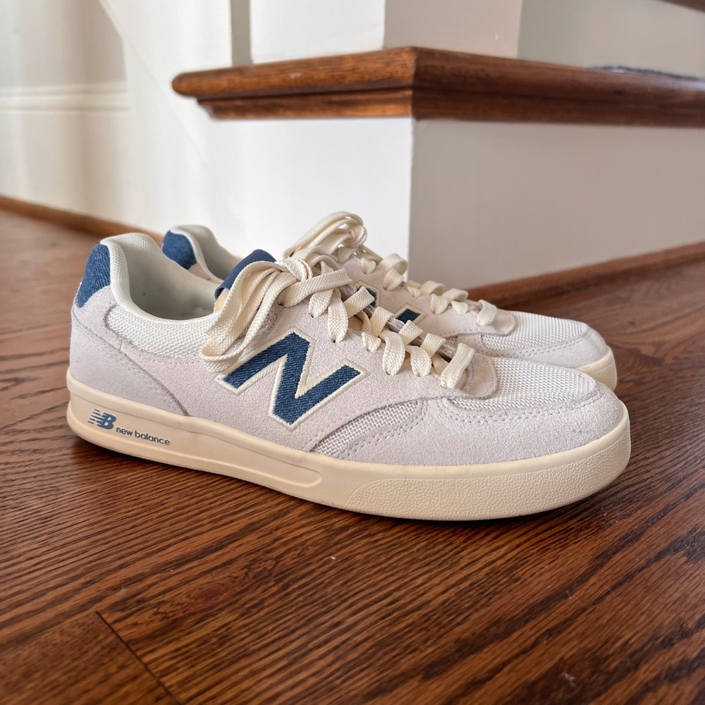 New Balance CT300‎ Cream Blue Suede Mesh Court Line Sneakers CT300DN3 Womens 8